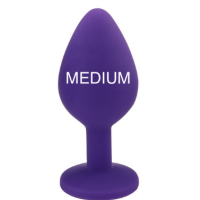 GEM PURPLE SILICONE BUTT PLUG MEDIUM GEM PURPLE SILICONE BUTT PLUG MEDIUM
